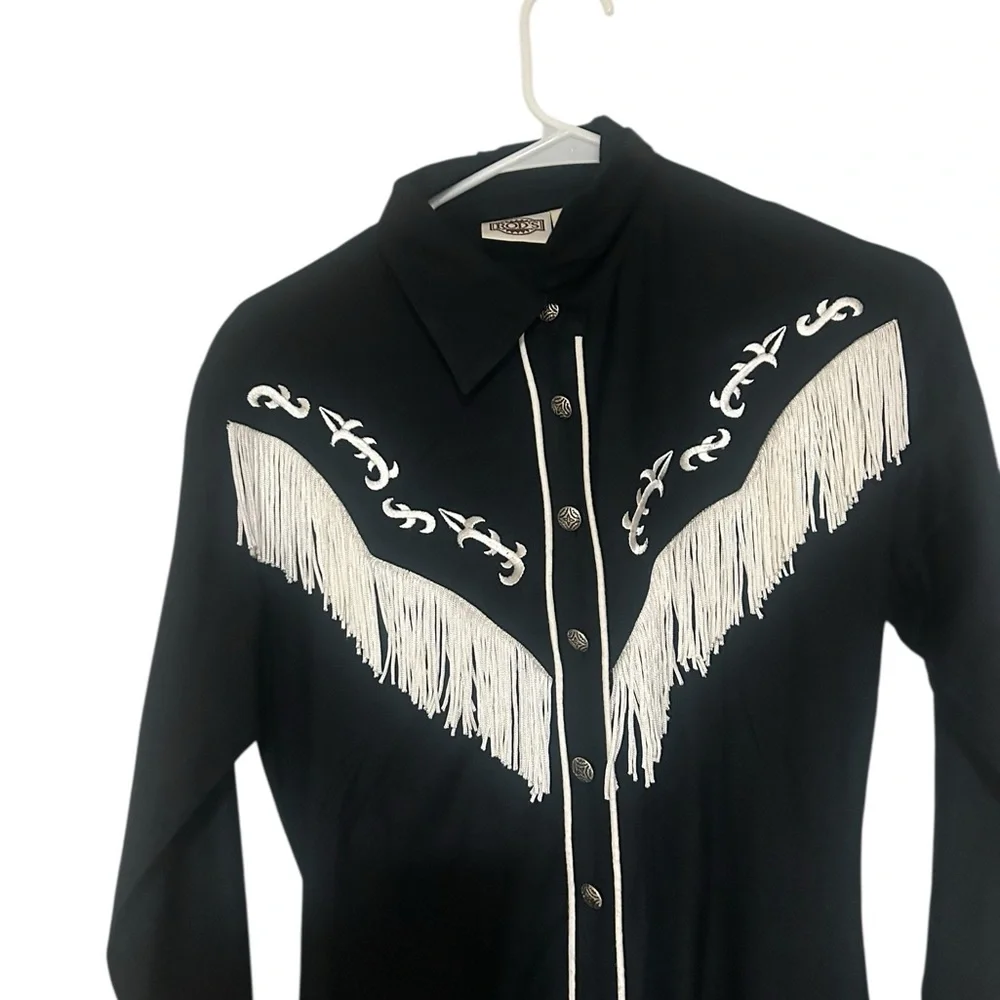 Black Western Fringe Dress - Picture 3 of 5